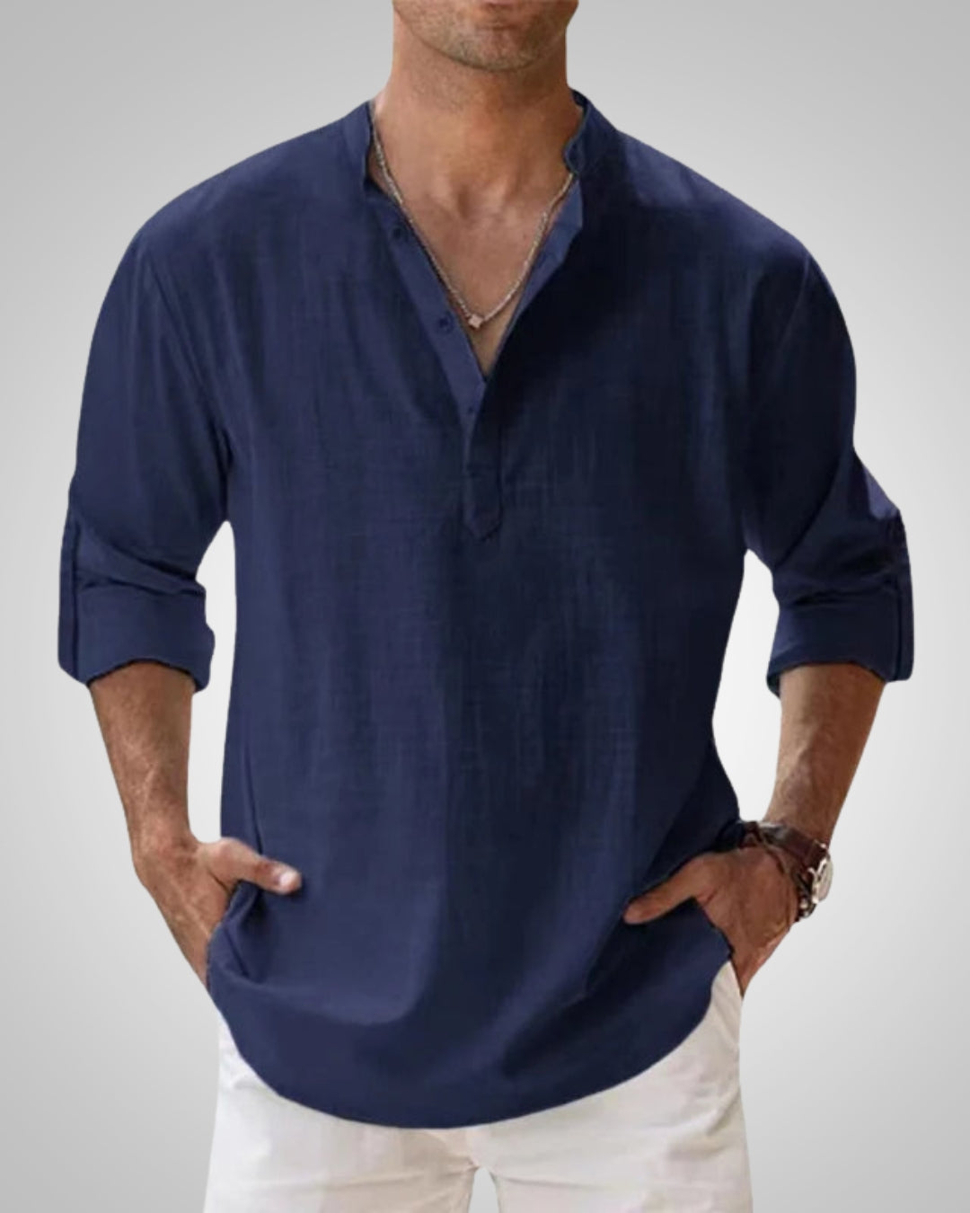 Martin | Herren Klassiker Leinen Henleyshirt