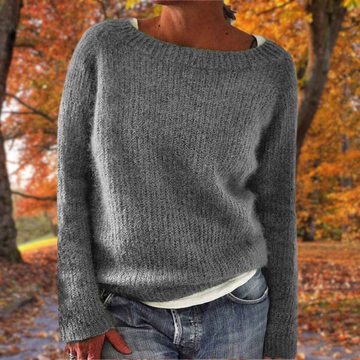 Charlotta | Damen Lässiger Lockere Passform Strickpullover
