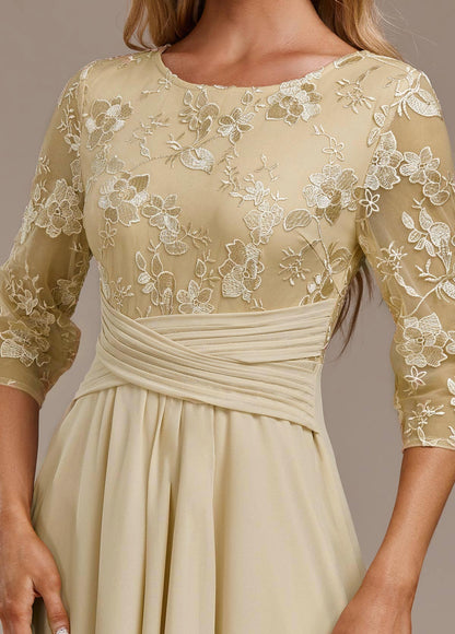 Manuela | Damen Besticktes Chiffon Midikleid