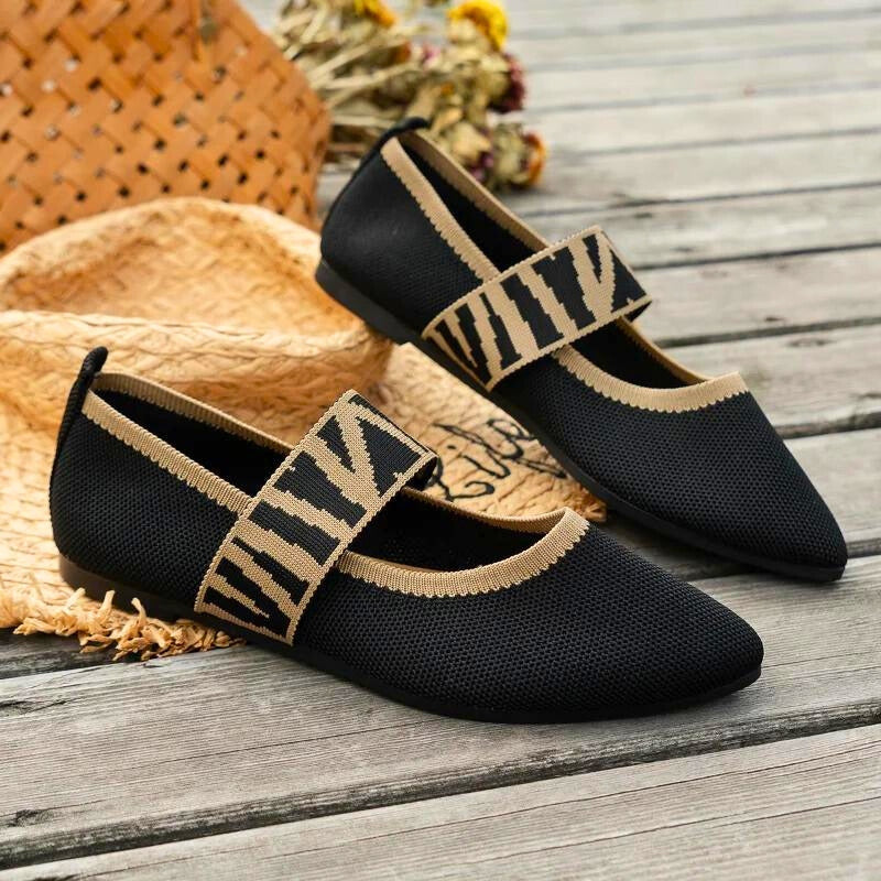 Damen Lässige Spitze Slip-On Ballerina Sandalen