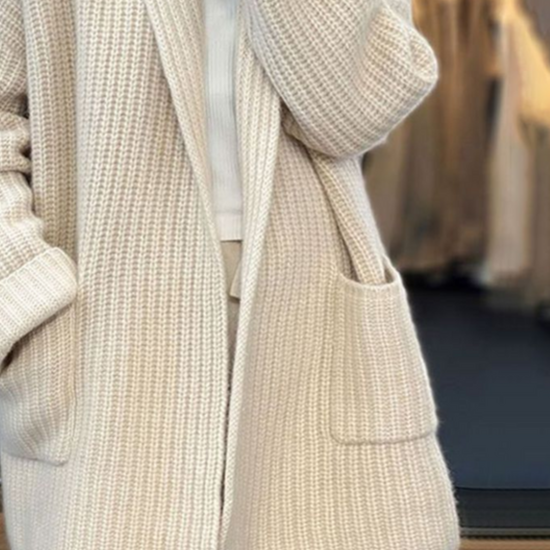 Annika | Damen Komfort Gestrickte Strickjacke