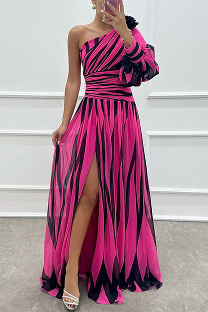 Frederike | Damen Elegante One-Shoulder Hochzeitsgastkleid