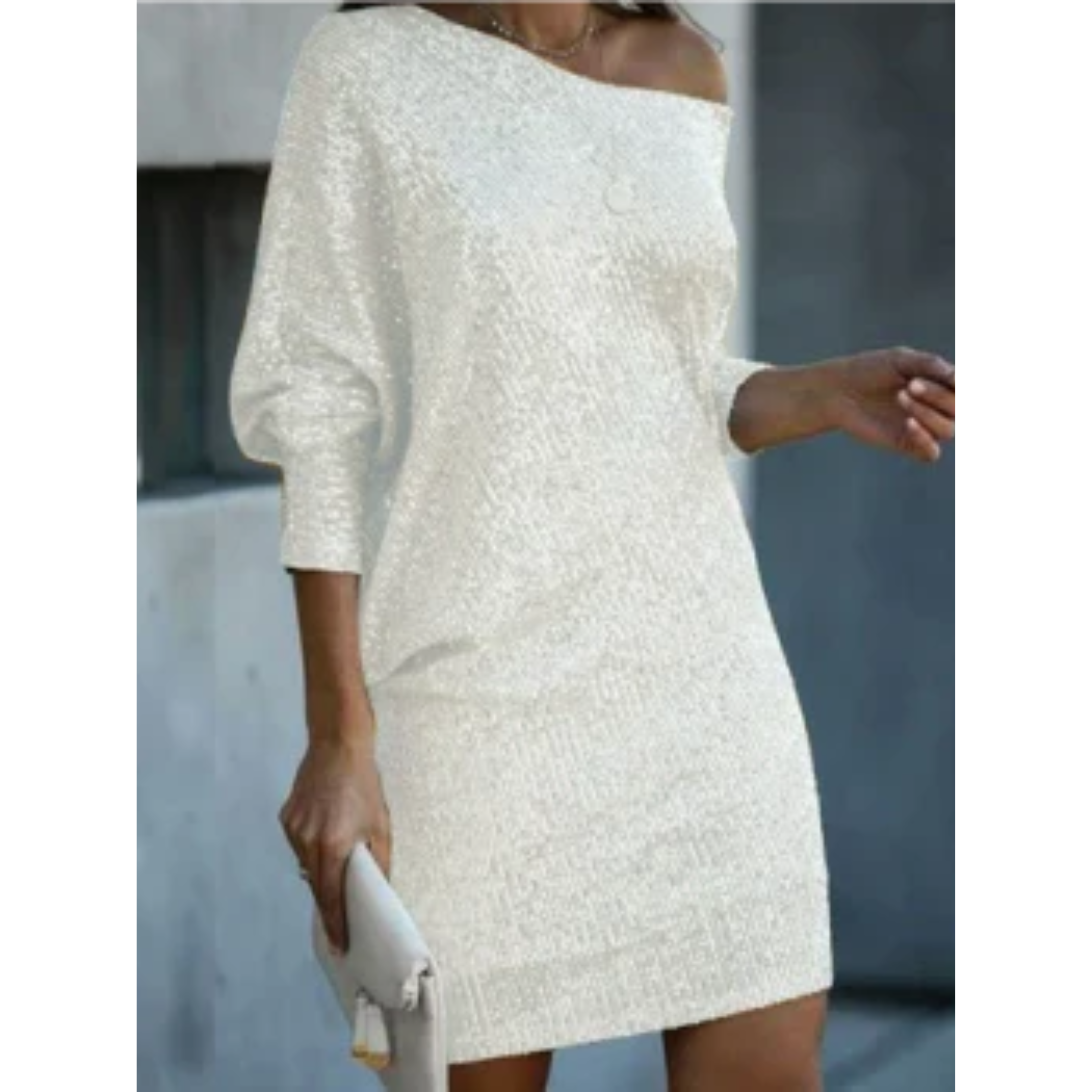 Damen Sommer Ein-Schulter Abend Midikleid