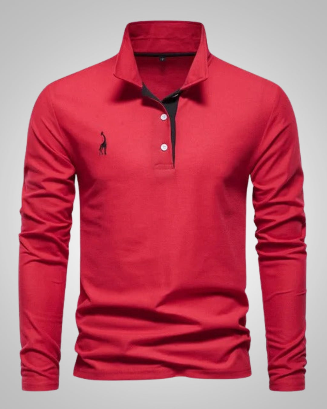 Herren Sommer Langarm Button Down Poloshirt
