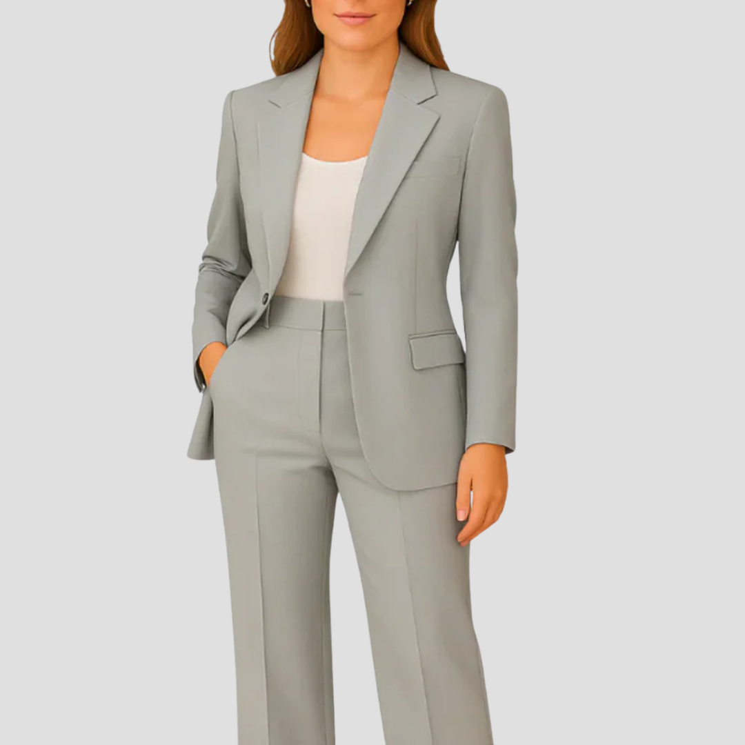 Damen Anzug-Set mit langem Blazer und weiter Hose