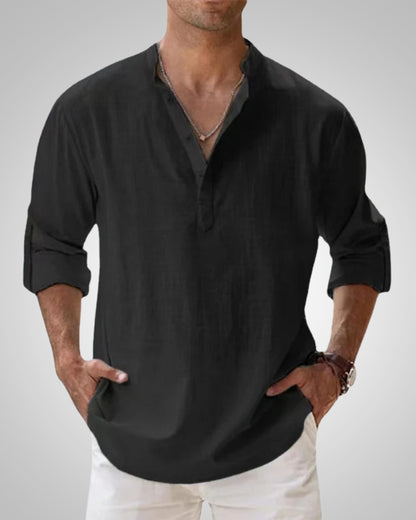 Martin | Herren Klassiker Leinen Henleyshirt