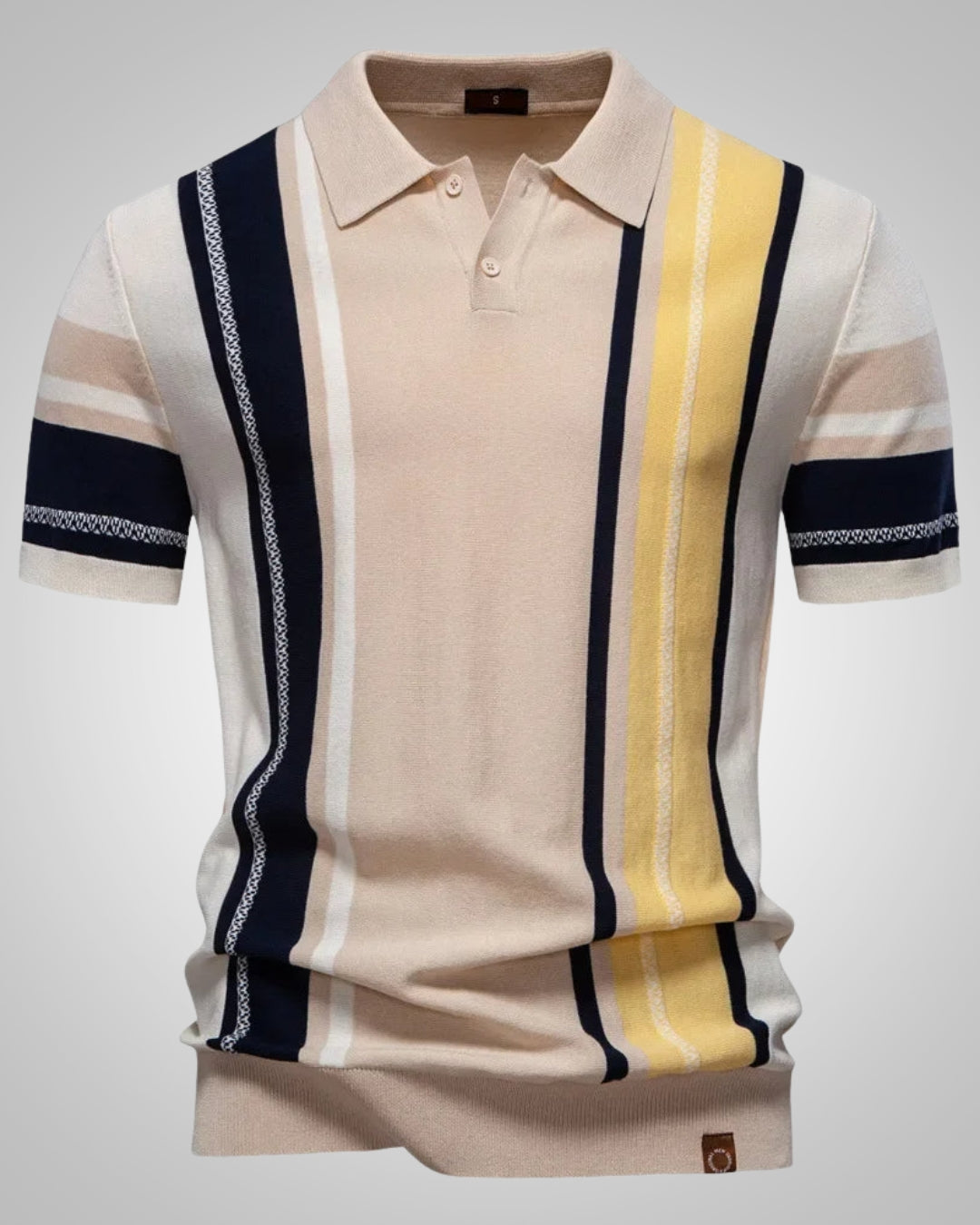 Herren Sommer Knopfleiste Stricken Poloshirt