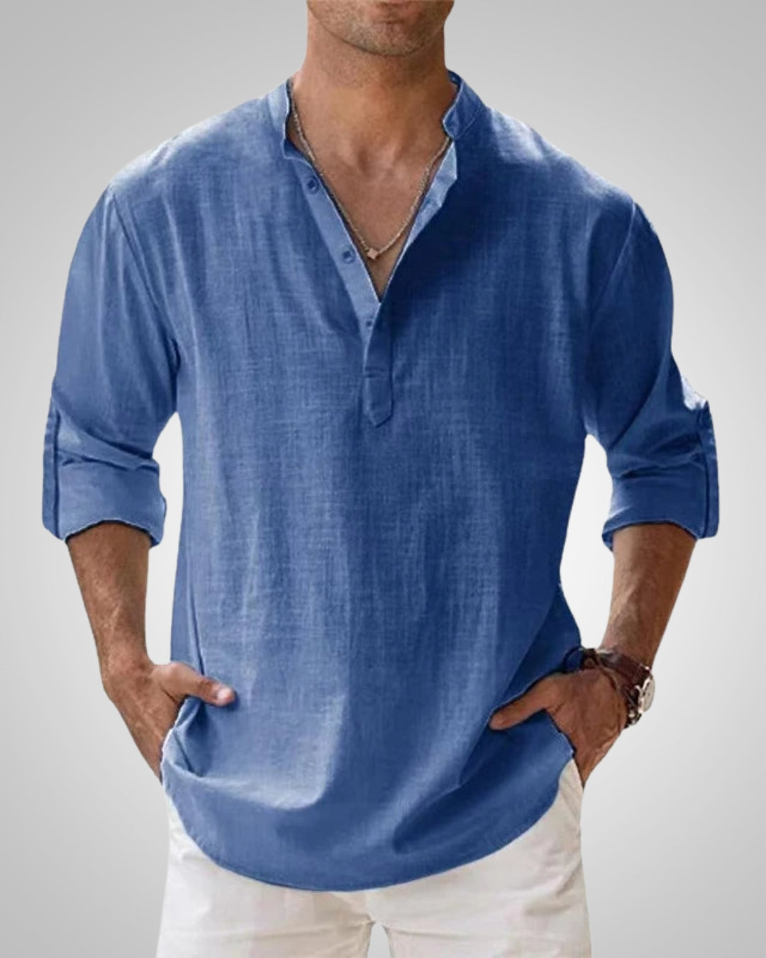 Martin | Herren Klassiker Leinen Henleyshirt