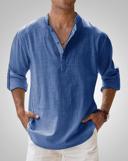 Martin | Herren Klassiker Leinen Henleyshirt