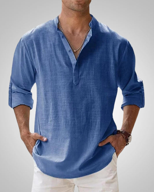 Martin | Herren Klassiker Leinen Henleyshirt