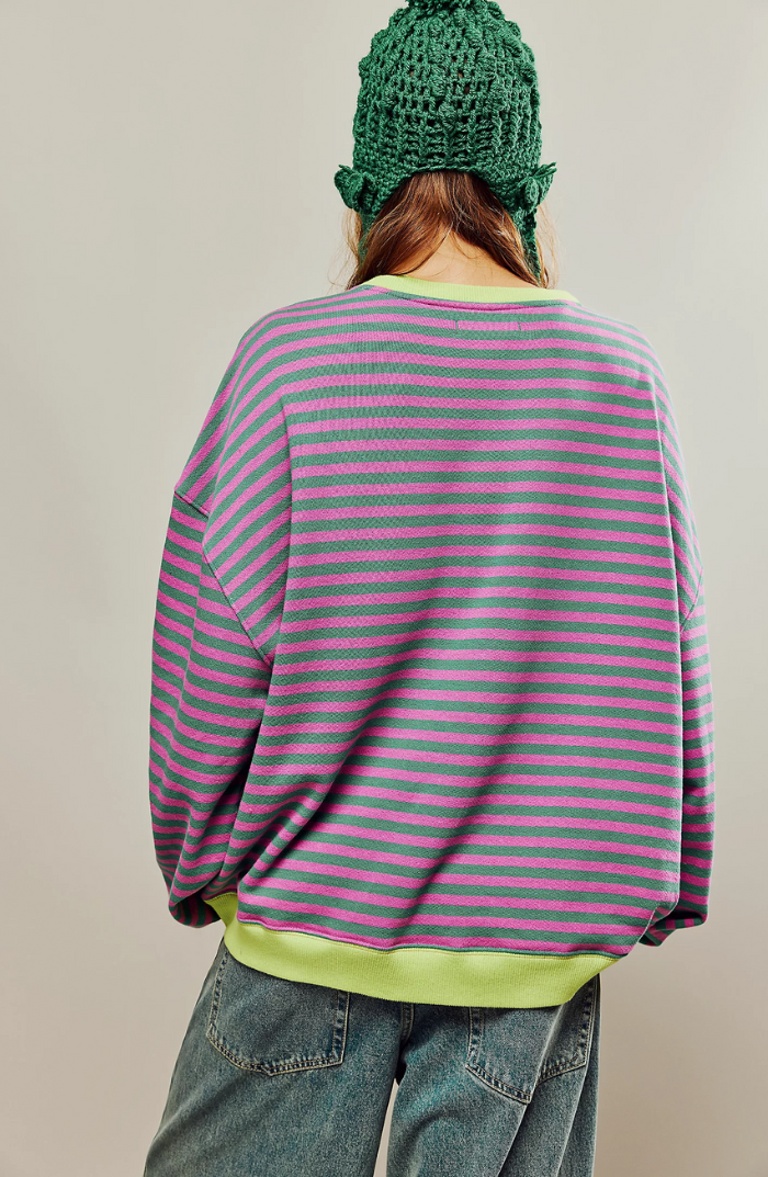 Damen Lässig Rundhals Langarm Shirt Pullover
