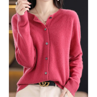 Miriam | Damen Bequem Woll Strickjacke