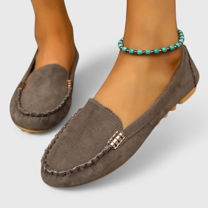 Damen Casual Nahtdetail Orthopädische Loafers