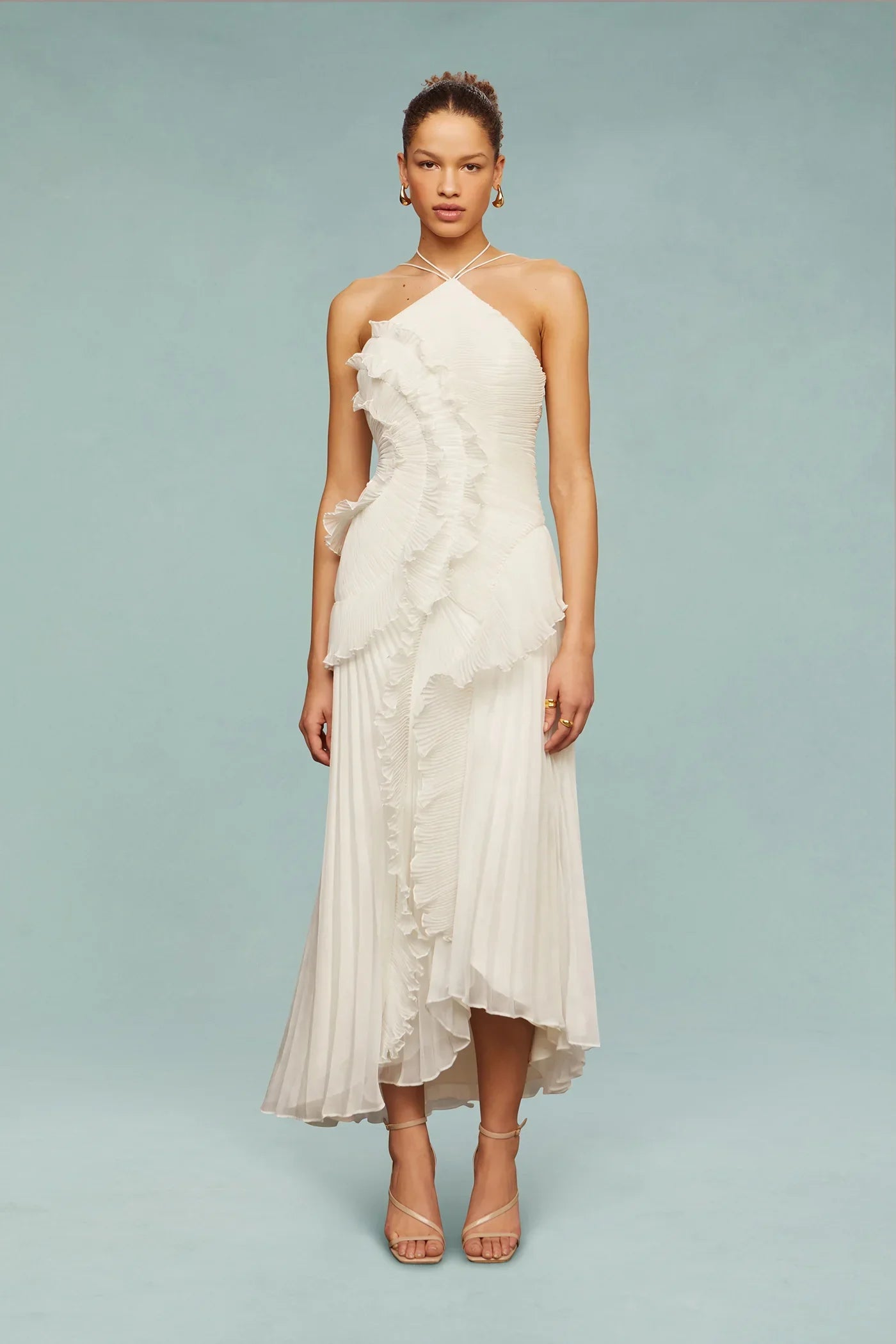 Damen Halterneck Maxi Sommerkleid
