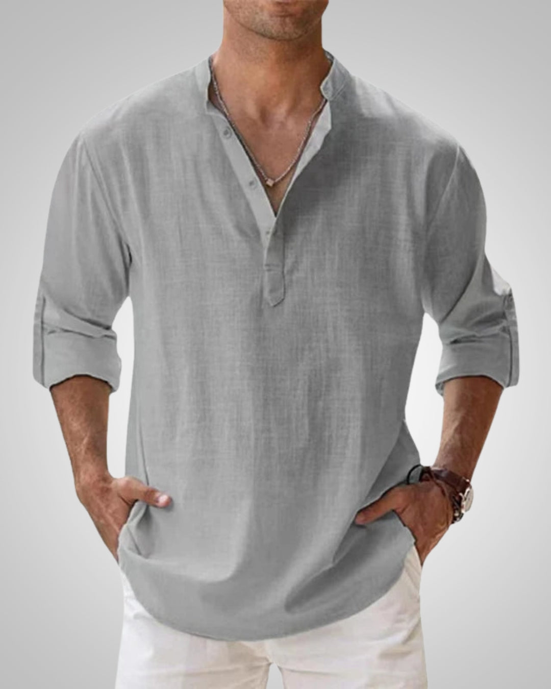 Martin | Herren Klassiker Leinen Henleyshirt