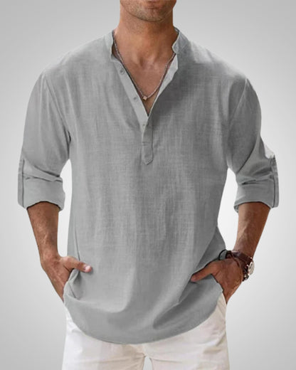 Martin | Herren Klassiker Leinen Henleyshirt