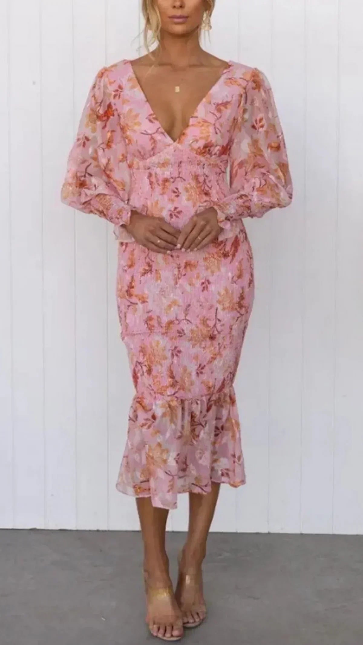 Gisela | Damen Sommer Drapiert Hochzeitsgastkleid