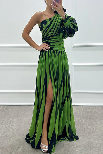 Frederike | Damen Elegante One-Shoulder Hochzeitsgastkleid
