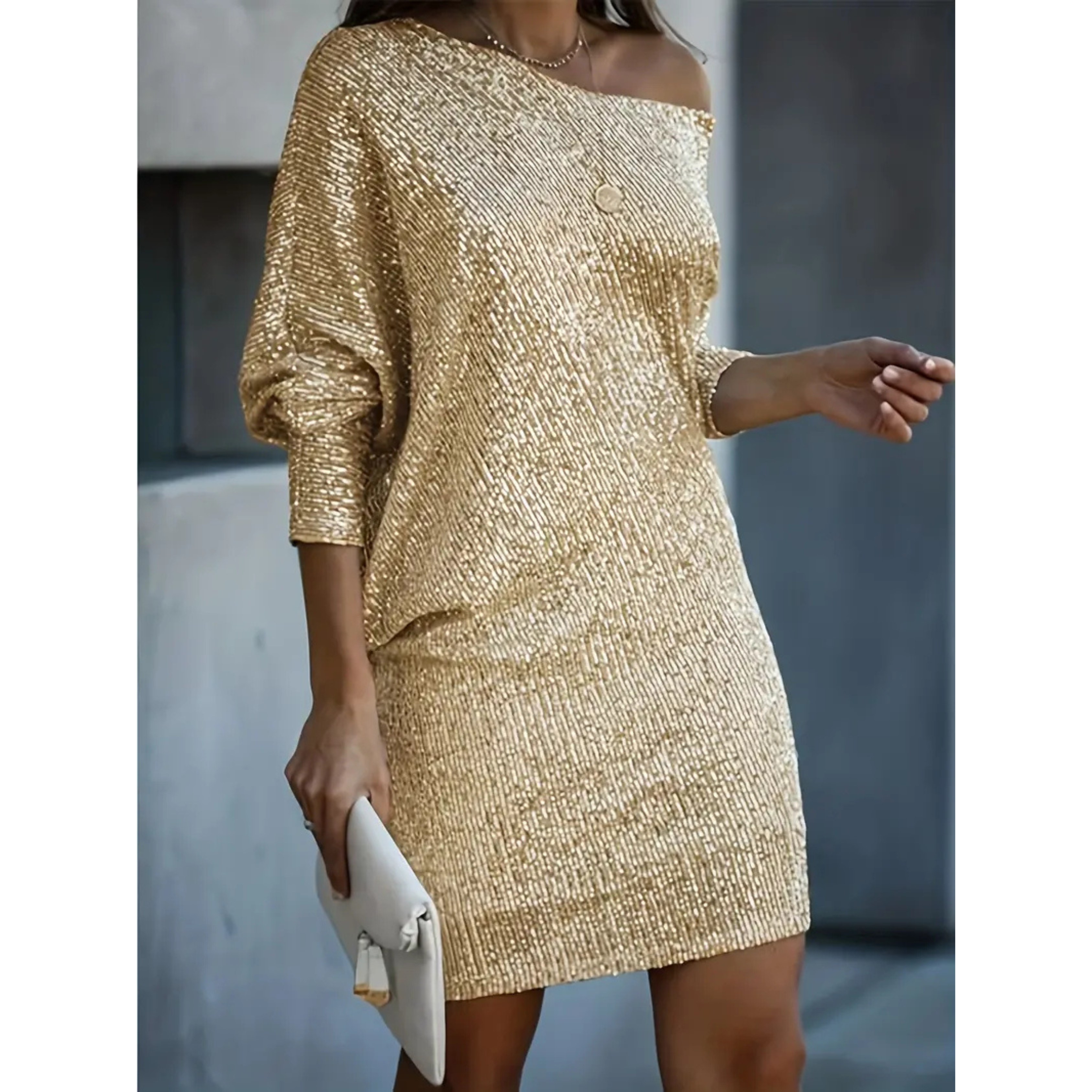 Damen Sommer Ein-Schulter Abend Midikleid