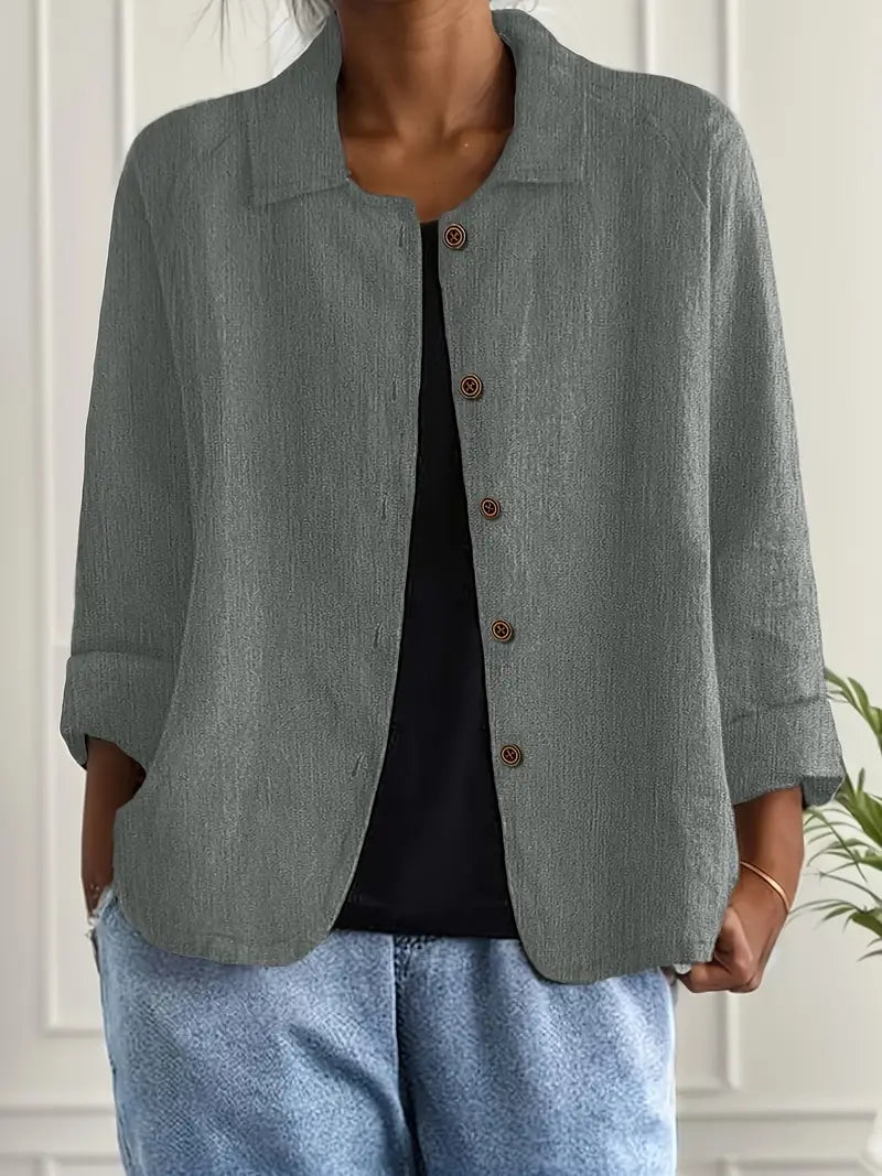 Damen Langarm Elegant Sommer Bluse