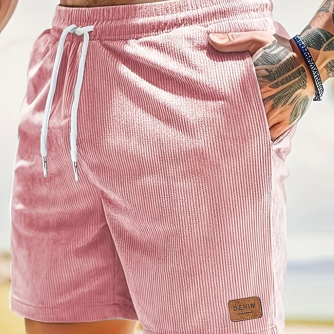 Herren Cord Kurze Sommer Bermuda Shorts