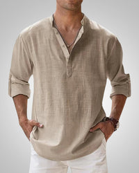 Martin | Herren Klassiker Leinen Henleyshirt