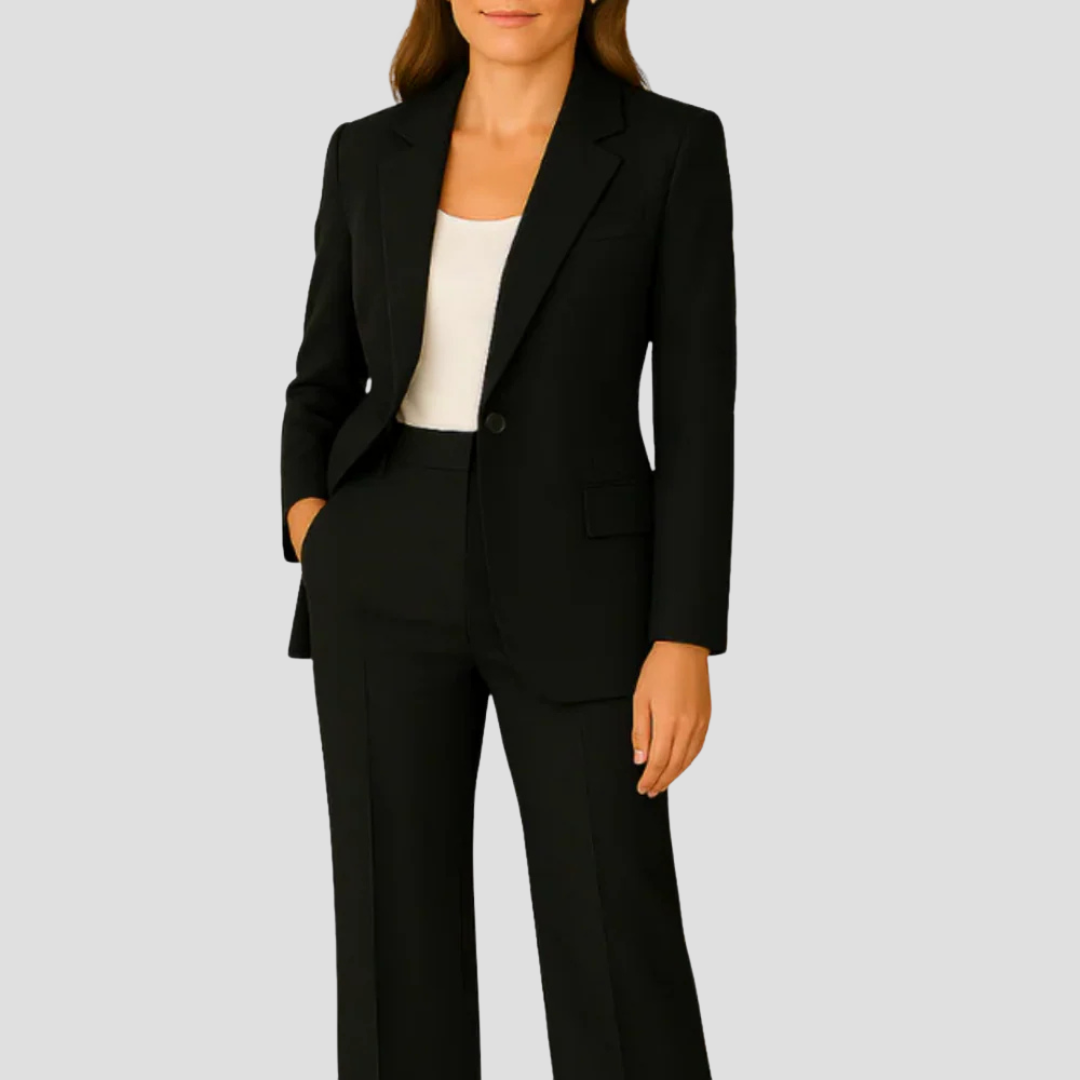 Damen Anzug-Set mit langem Blazer und weiter Hose