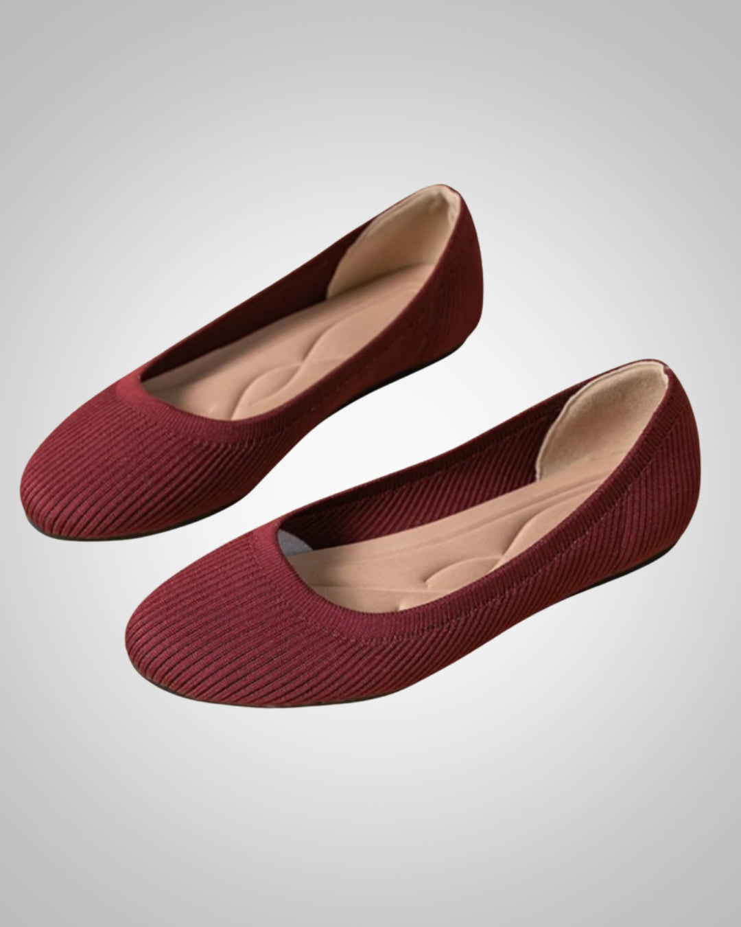 Damen Klassisch Strukturiert Ballerina Schuhe