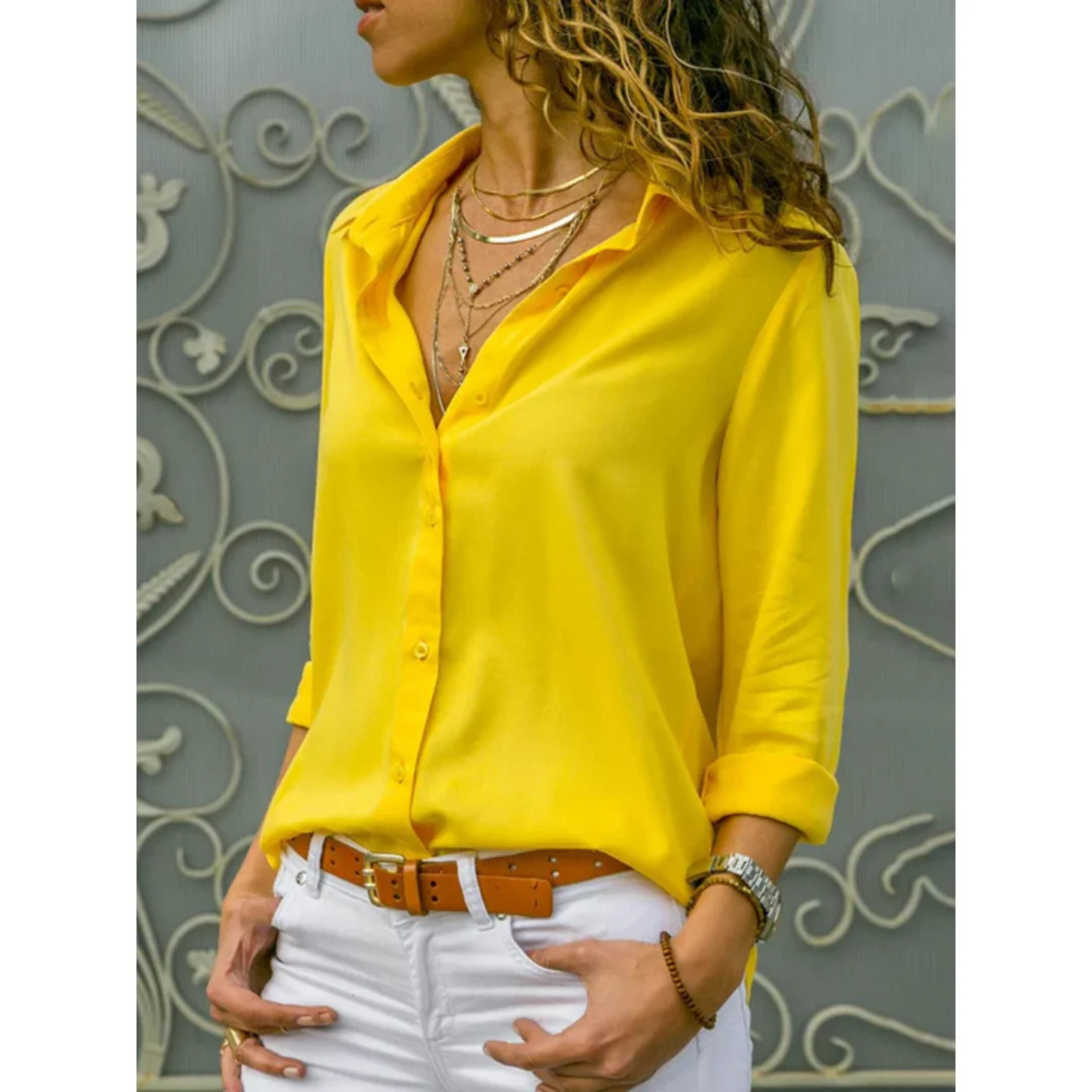 Damen Langarm Sommer Blouse