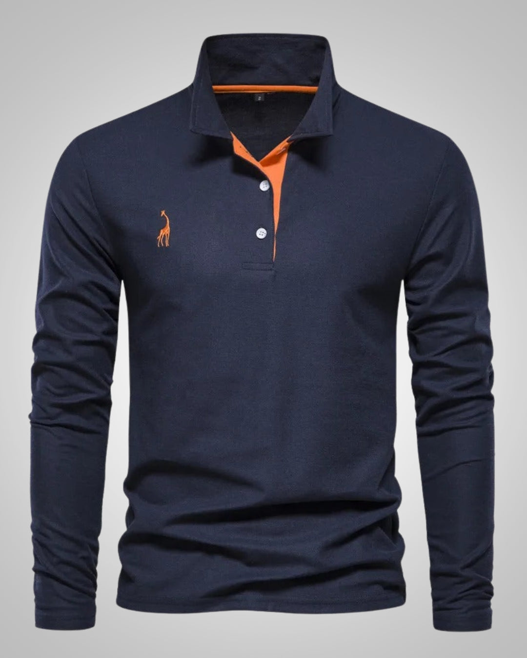 Herren Sommer Langarm Button Down Poloshirt
