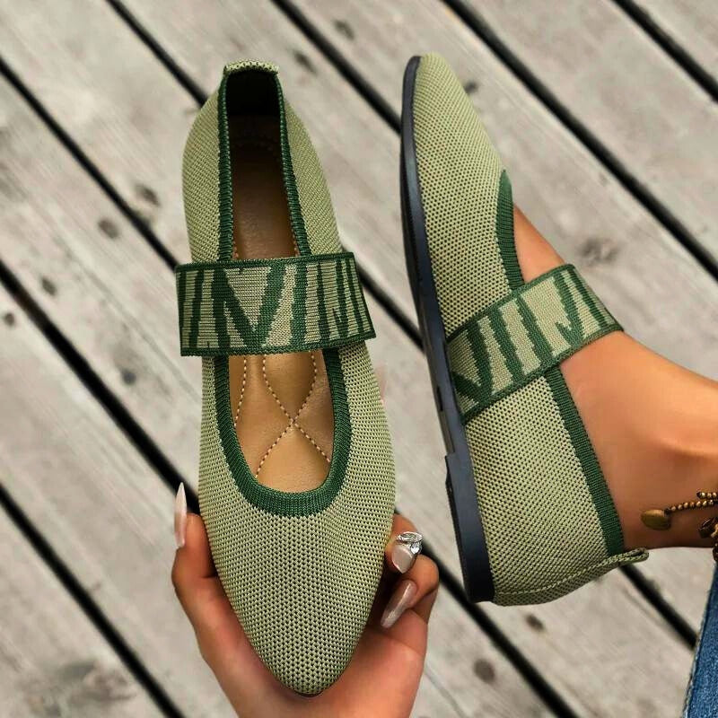 Damen Lässige Spitze Slip-On Ballerina Sandalen
