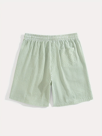 Herren Casual Elastisch Taille Gestreift Sommer Shorts