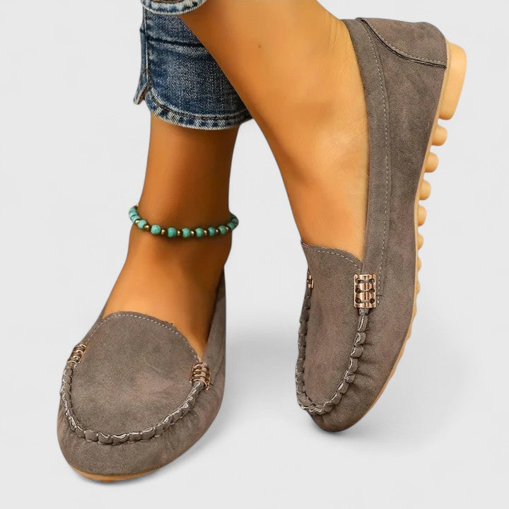 Damen Casual Nahtdetail Orthopädische Loafers