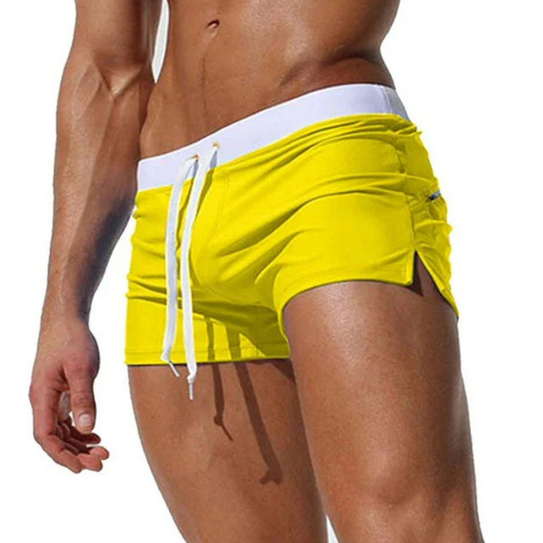 Herren Elastischer Slim Fit Sommer Badehose