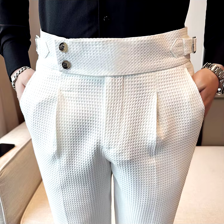 Herren Anzughose mit Slim Fit und Reißverschluss