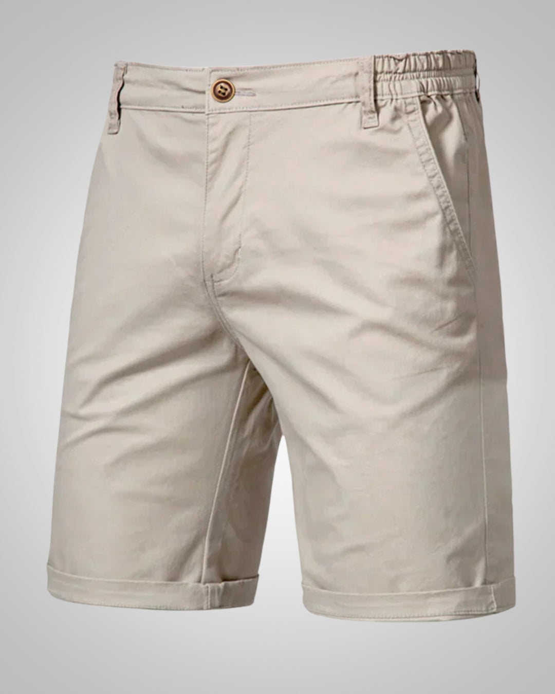 Herren Casual Knopf Elastisch Chino Shorts
