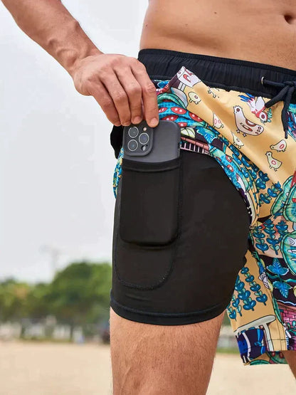 Leon | Herren Sportlicher Slim Fit Badehose mit Innenfutter