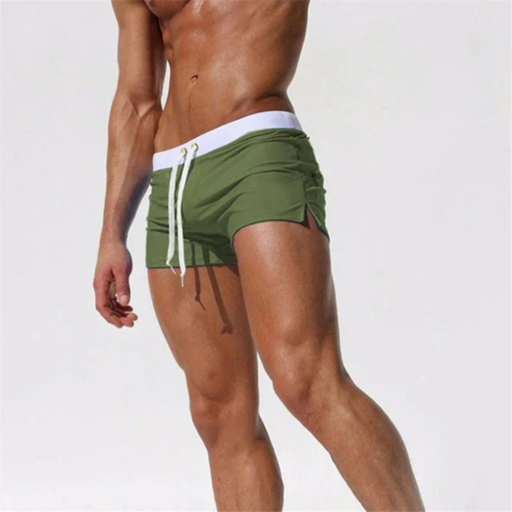 Herren Elastischer Slim Fit Sommer Badehose