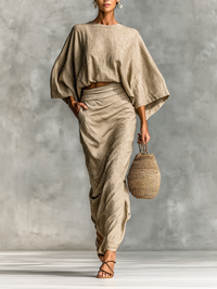Marie | Damen Zweiteiliges Sommer Maxikleid