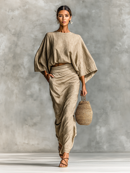 Marie | Damen Zweiteiliges Sommer Maxikleid
