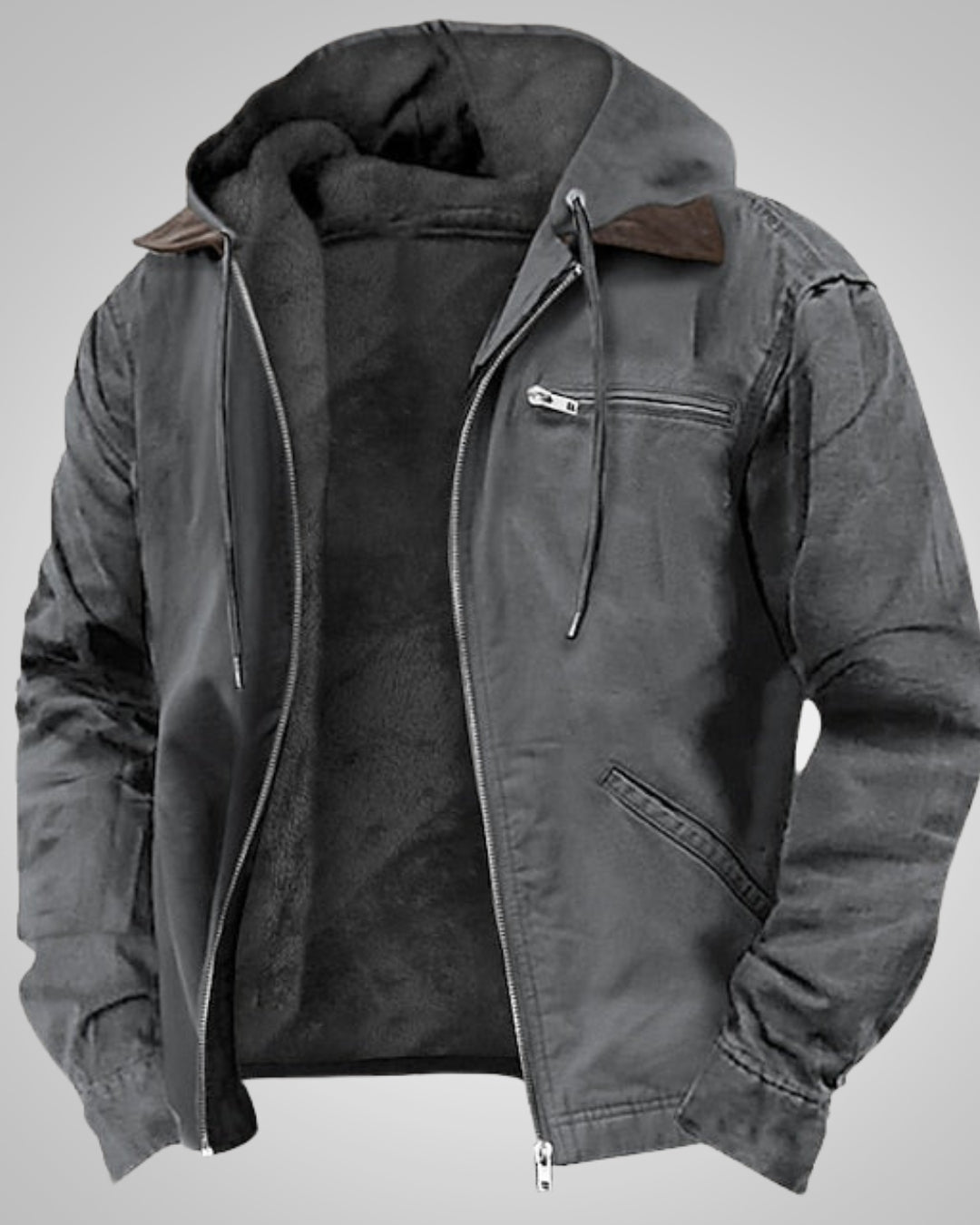 Jan | Herren Casual Bikerjacke mit Kapuze