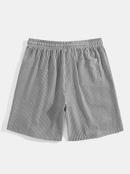 Herren Casual Elastisch Taille Gestreift Sommer Shorts