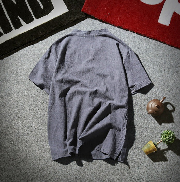 Herren Henley T-Shirt mit Knöpfen – Lässiger Sommerstil