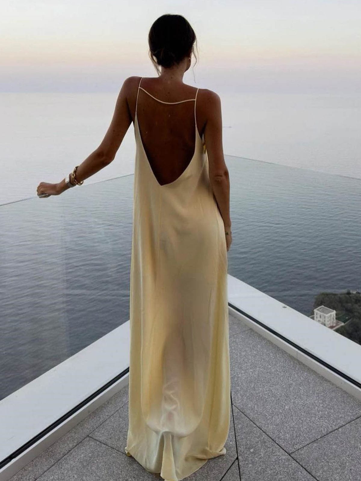 Damen Ärmellos Rundhals Sommer Abendkleid