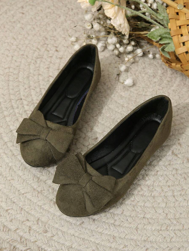 Damen Rund Schleife Orthopädische Ballerinas