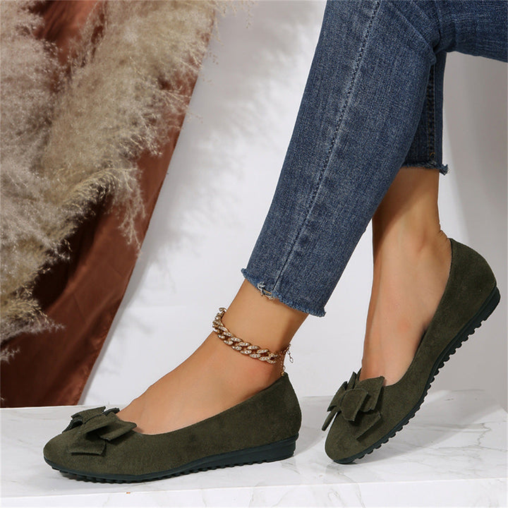 Damen Rund Schleife Orthopädische Ballerinas
