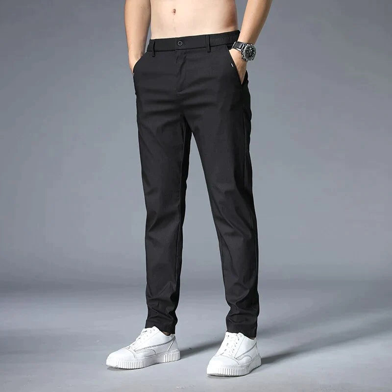 Herren Sommer Gürtelschlaufen Chino Hose