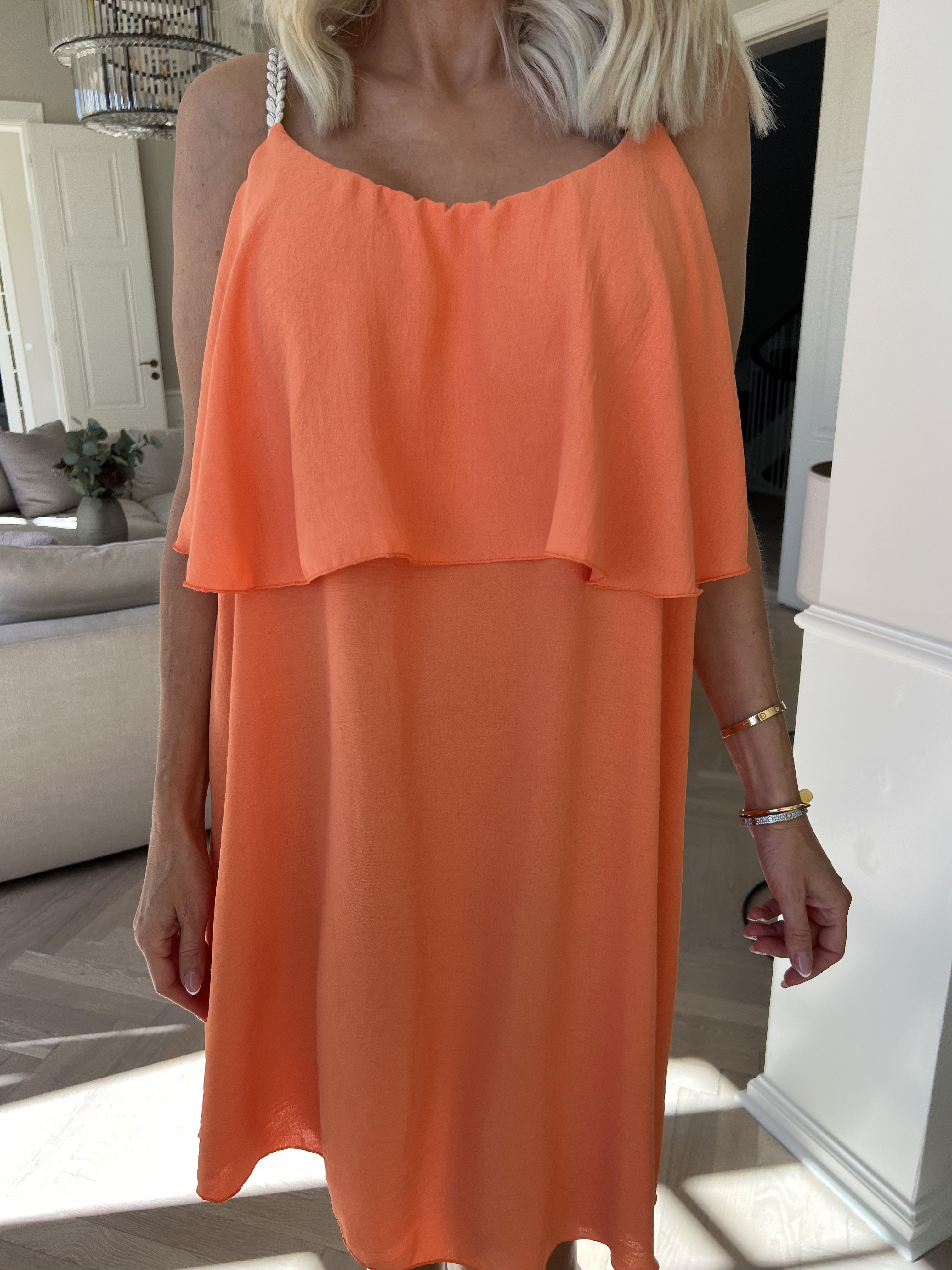 Damen Spaghettiträger Rüschen Sommer Midikleid