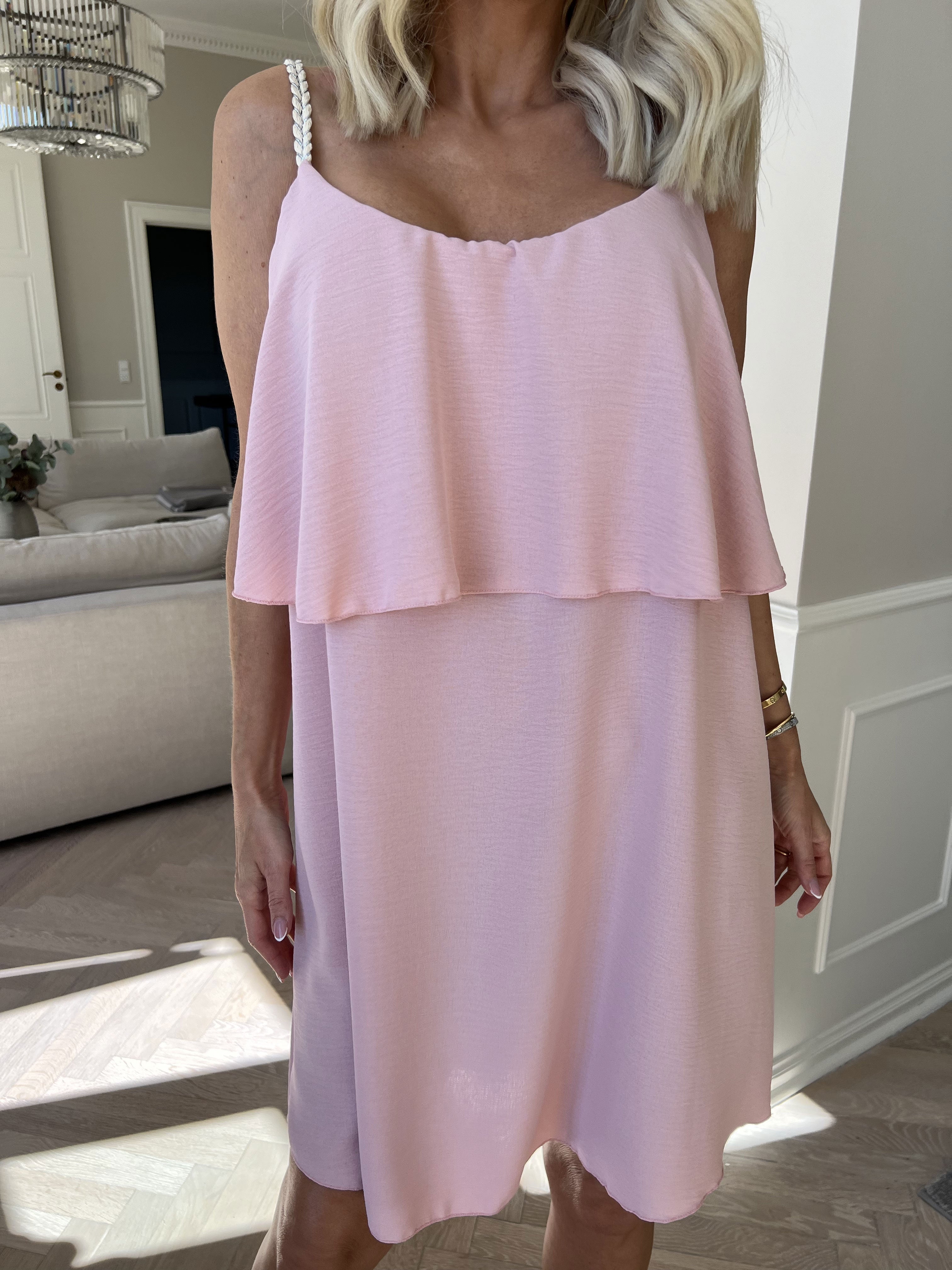 Damen Spaghettiträger Rüschen Sommer Midikleid