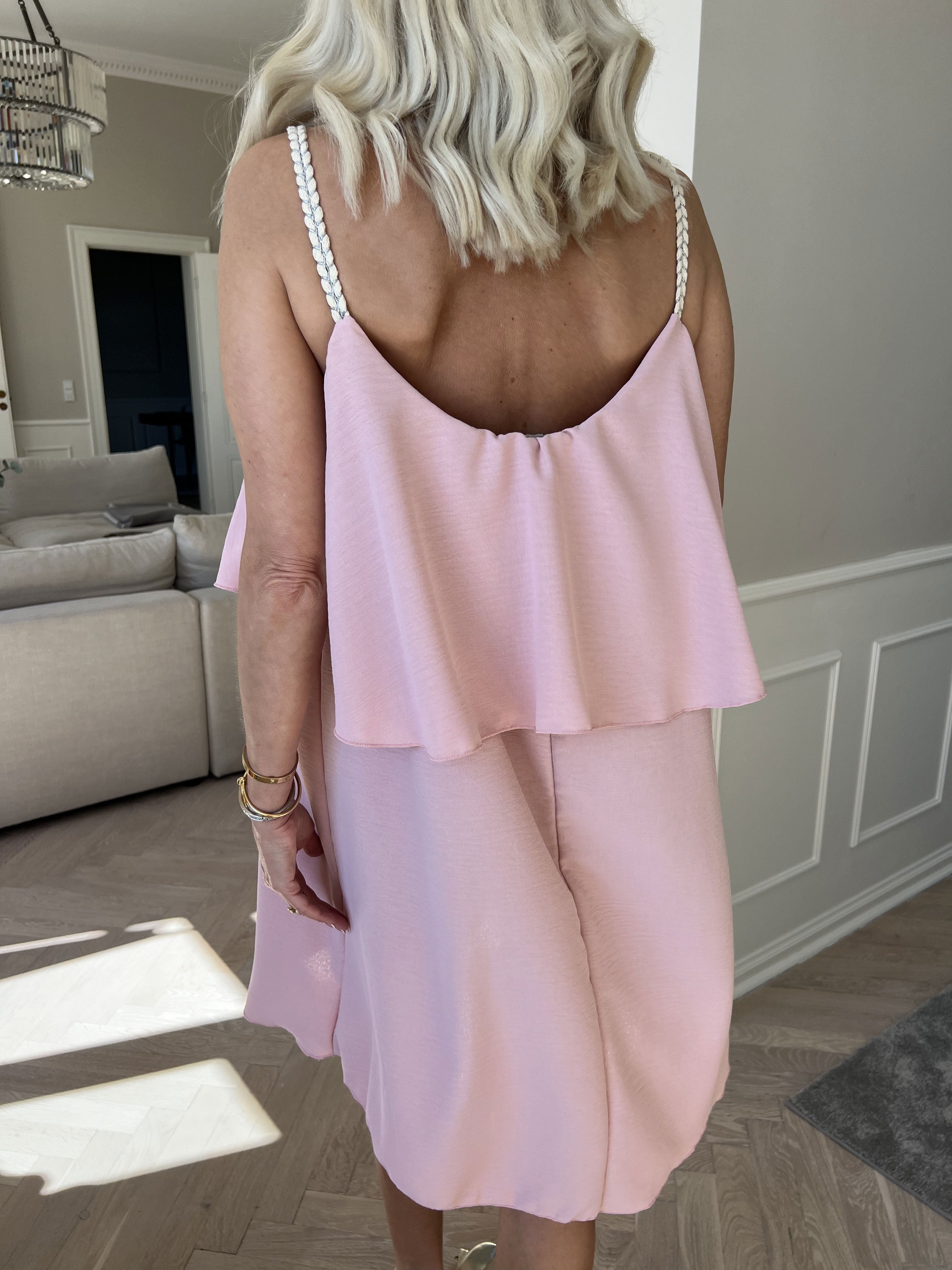 Damen Spaghettiträger Rüschen Sommer Midikleid